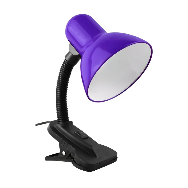 Luminária De Mesa Com Presilha Cor Roxa Bivolt Lk-777