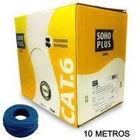 10 Metros De Cabo Rede Cat6 Sohoplus, Furukawa, 100% Cobre, Cor:azul