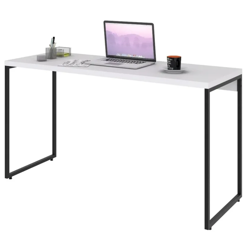 Mesa De Escritório Escrivaninha 135cm Dynamica Industrial C08 Branco Chess - Mpozenato
