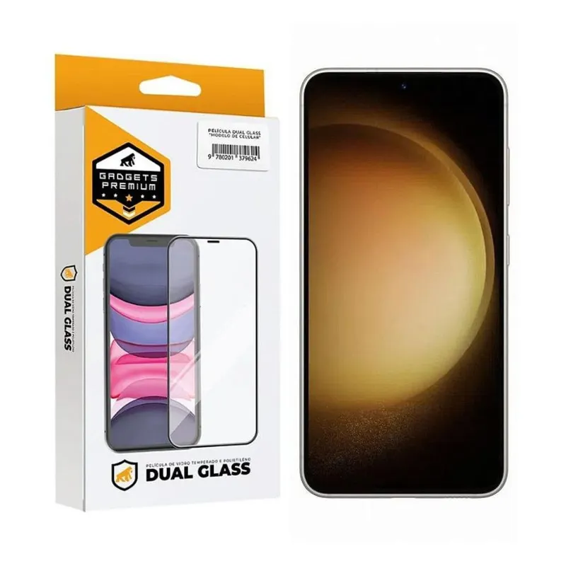 Película Gshield Para Samsung Galaxy S23, Dual Glass Preta