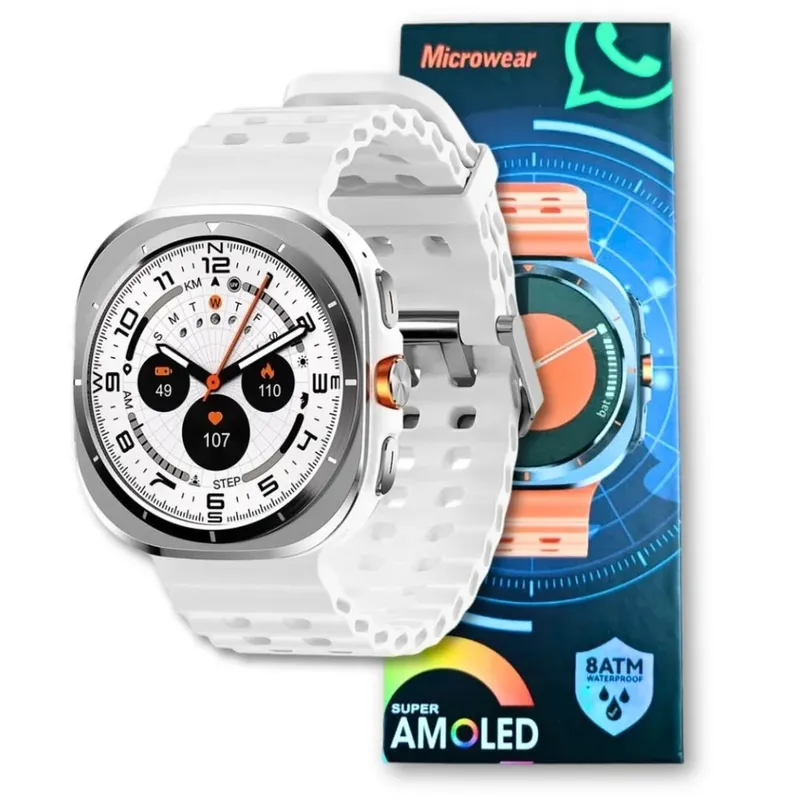 Smartwatch Microwear Su01 Série 11 AmoLED Gps Whatsap D´água - Branco