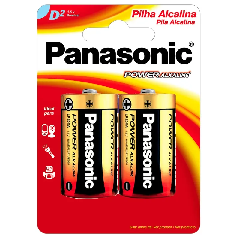 Pilha Alcalina Grande D Com 2 Lr20xab/2B