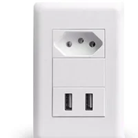 Tomada De Parede Com 2 Portas Carregador Usb