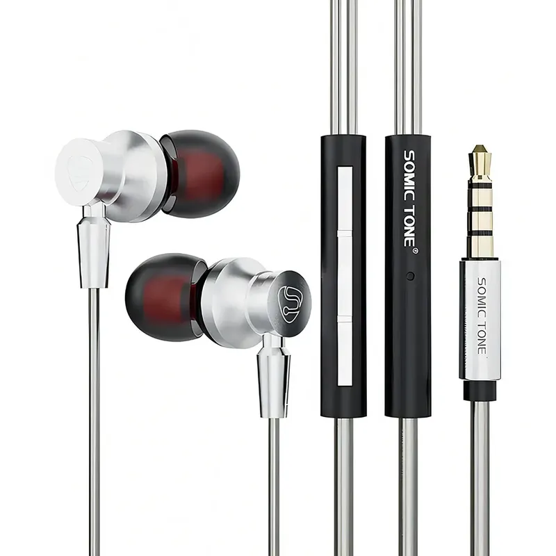 Fone De Ouvido Com Microfone Extra Bass Somic Tone Y11 Prata