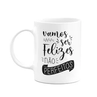 Caneca Motivação - Vamos Ser Felizes, Não Perfeitos - M2