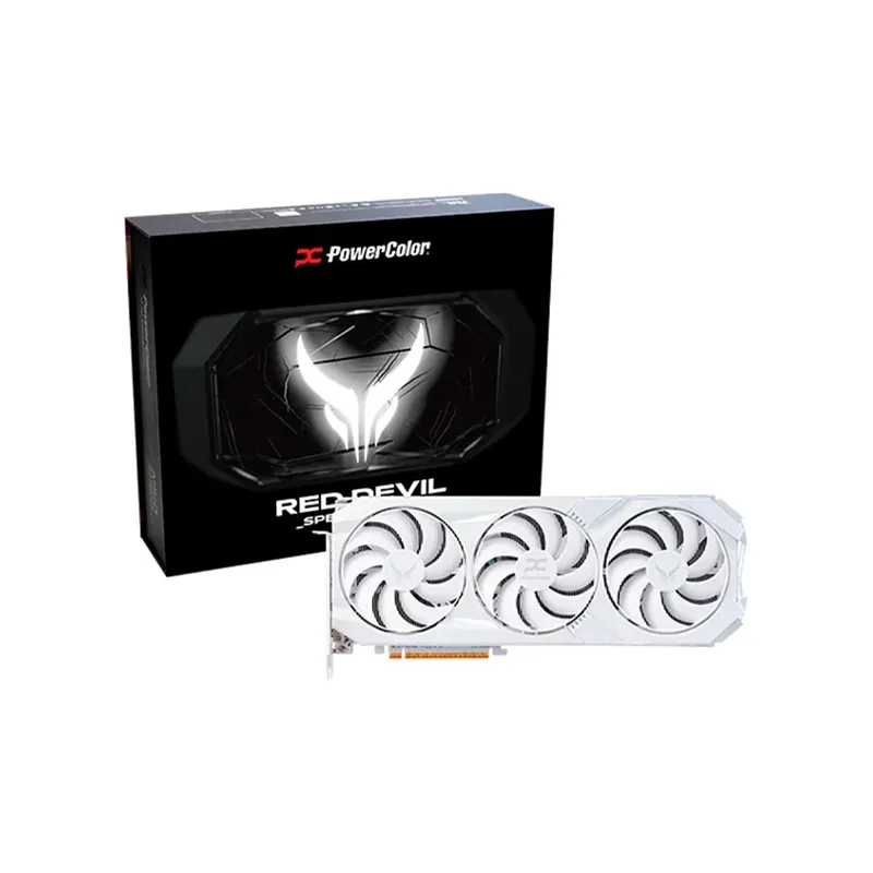 Placa de Vídeo PowerColor Red Devil Spectral White AMD Radeon RX 9070 XT 16GB GDDR6 - RX9070XT 16G-E/OC/WHITE
