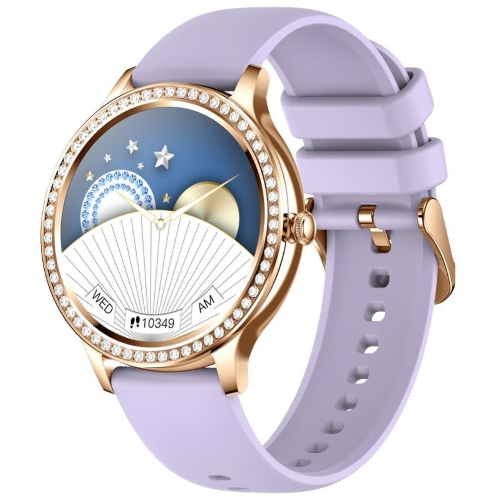 Relógio Smartwatch Feminino Foxbox 1841, À Prova D água, Roxo, Chamada Bluetooth