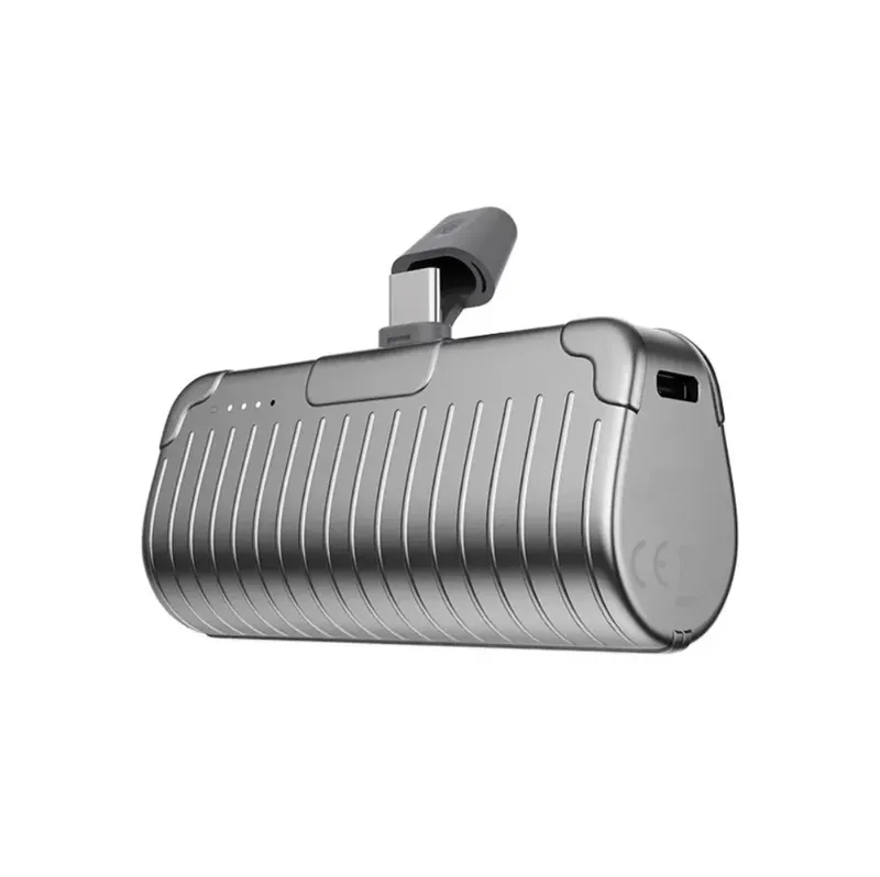 Powerbank Pd 4800mah Type C Plug In P86 Da Rock Cor Cinza