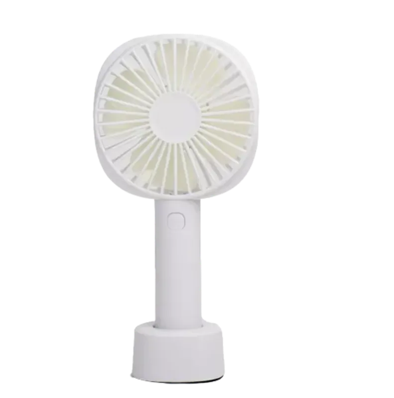 Mini Ventilador Portátil, Recarregável, Com Luz LED, USB, Branco