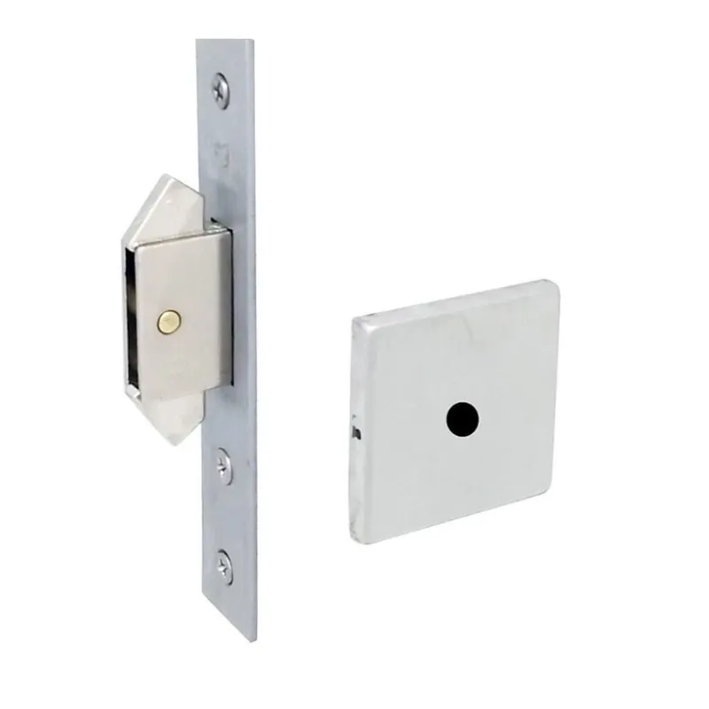 Fechadura Banheiro 623 Porta De Correr Asa De Avião 45mm R529 Inox Polido Haga