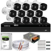Kit Cftv 12 Câmeras Segurança Intelbras, Dvr 1216, HD