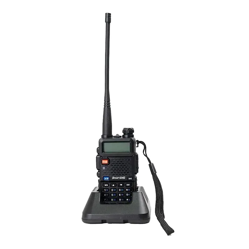 Rádio Comunicador Ht Dual Band Uhf Vhf Uv-5r Fm Fone Ptt Cor Preto