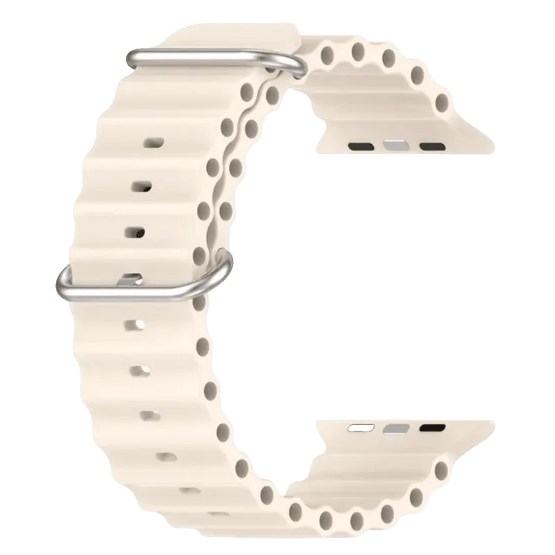 Pulseira Oceano Compatível Smartwatch Apple Watch Iwo Nf Cor:starlight;tamanho:42/44/45/47/49mm