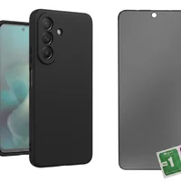 Capa Aveludada Para Samsung Galaxy A57 Preto + Película Privacidade Fosca 9d