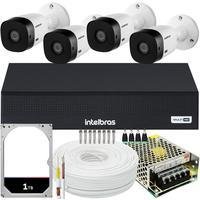 Kit Intelbras Cftv, 4 Cameras FULL HD, VHL 1220 + DVR 1004-c, HD 1TB