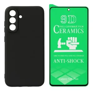 Capa Silicone Aveludada + Película Cerâmica 9d Para Samsung Galaxy S26 Plus