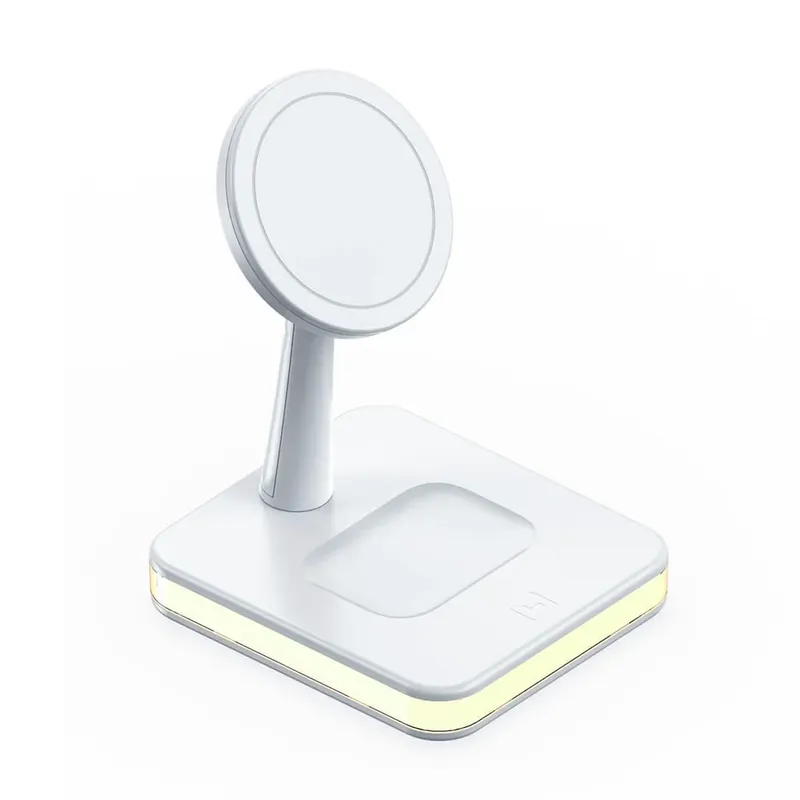 Carregador Dock Station Wireless, 3 Em 1 Para Iphone, Airpods, Smartphone - Branca