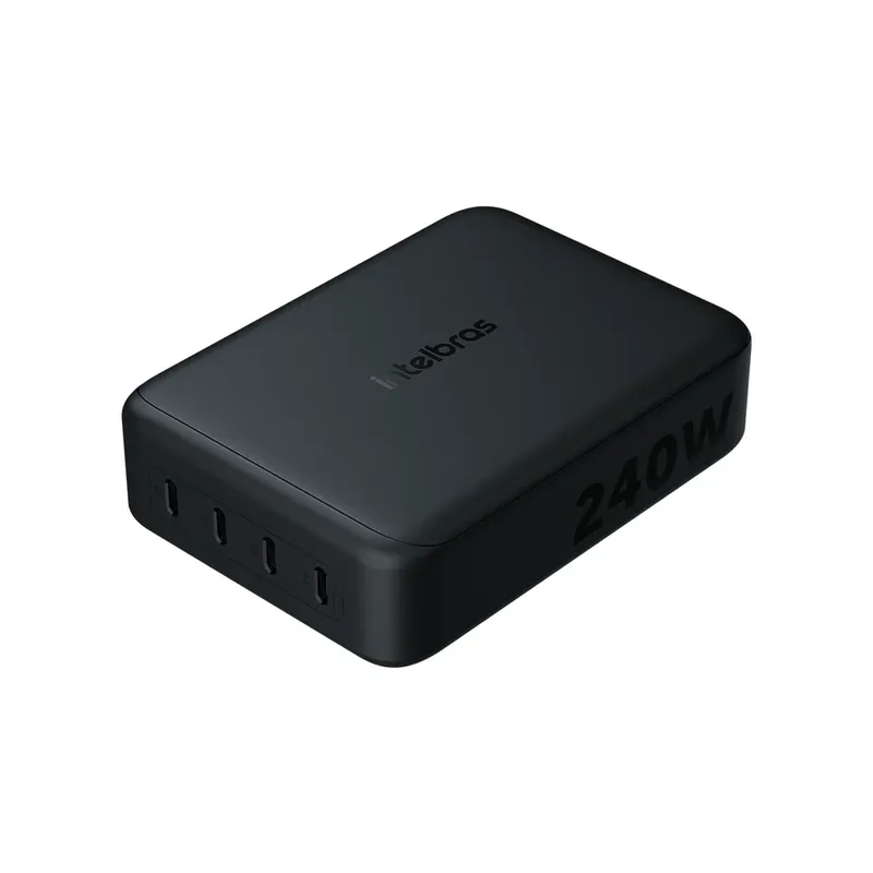 Carregador De Mesa Multiportas 240w Gan Ec 40 Intelbras
