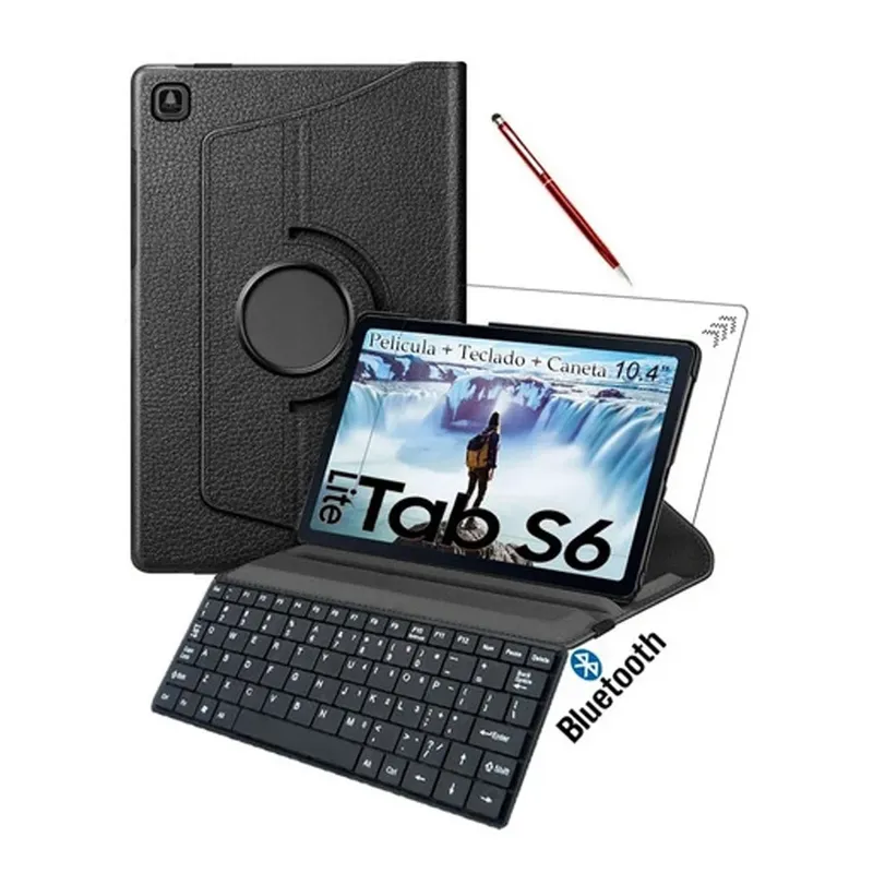 Capa Para Galaxy Tab S6 Lite P615 + Teclado + Película