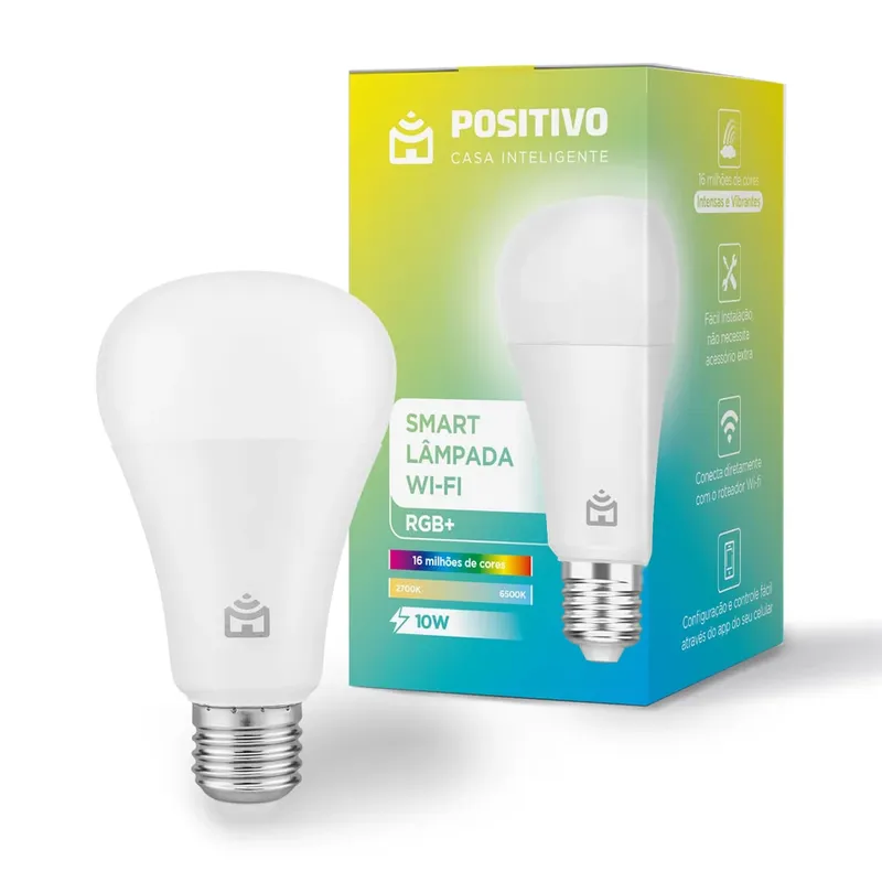 Smart Lâmpada Positivo Wi-fi RGB+, 10w De Potência