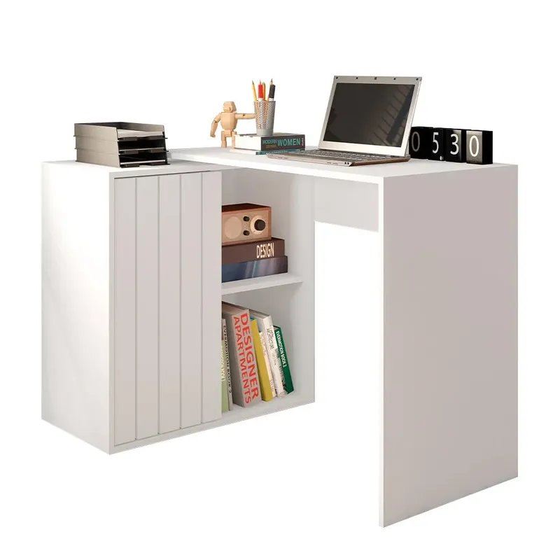 Mesa De Computador Com Porta De Correr Future Branca Caemmun.