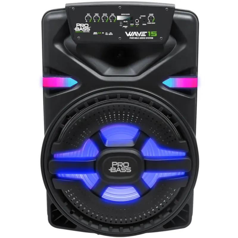Caixa De Som Amplificada, Wave 15 Probass, Bluetooth, SD, USB, Iluminação De Led, 15"" 700w