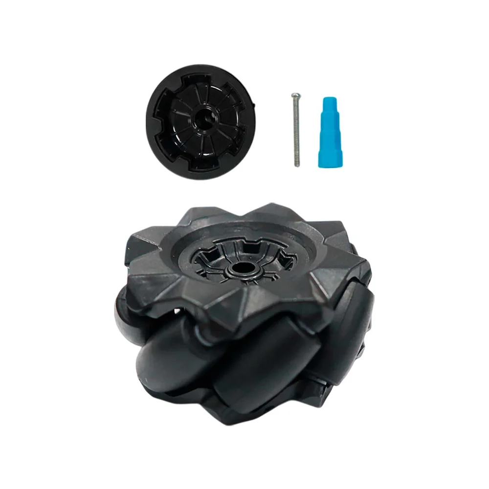 2x Roda Mecanum Omnidirecional Robô Motor 80mm Preto