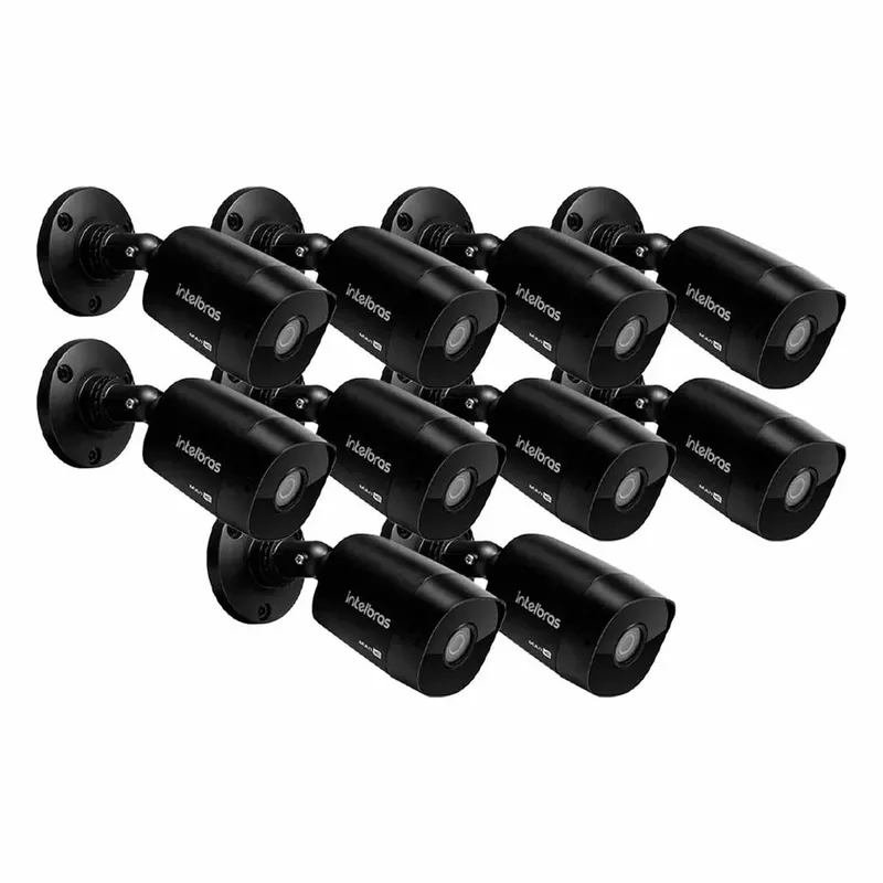 Kit 06 Câmeras Intelbras Vip 1230 B G4 Black Bullet Full Hd Poe Ip67 E Visão Noturna De 30m