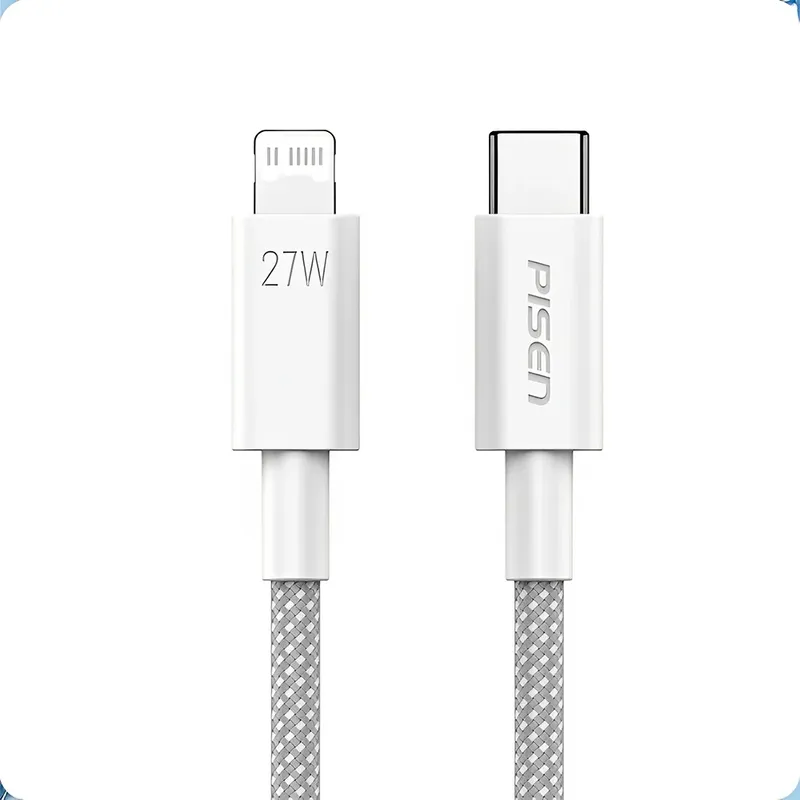 Cabo Usb C/lightning Pisen 3a Macho/macho 1 Metros Cinza