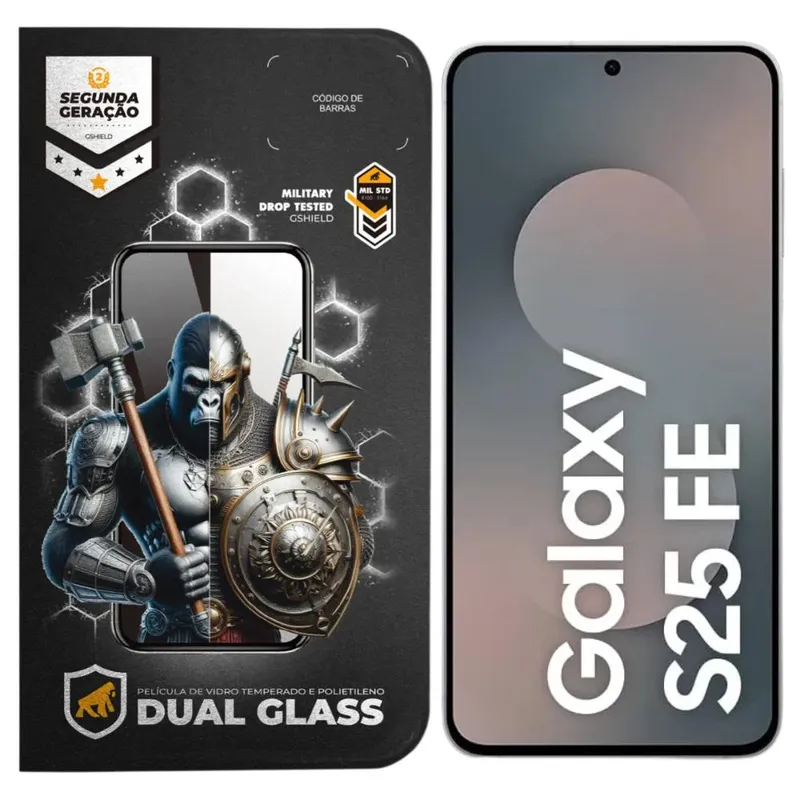 Película Para Samsung Galaxy S25 Fe - Dual Glass Preta - Gshield