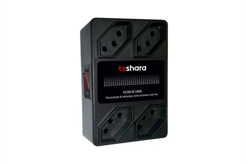 Filtro De Linha + Protetor Anti Raio 4 Tomadas Ts Shara 598 Bivolt 127/220v