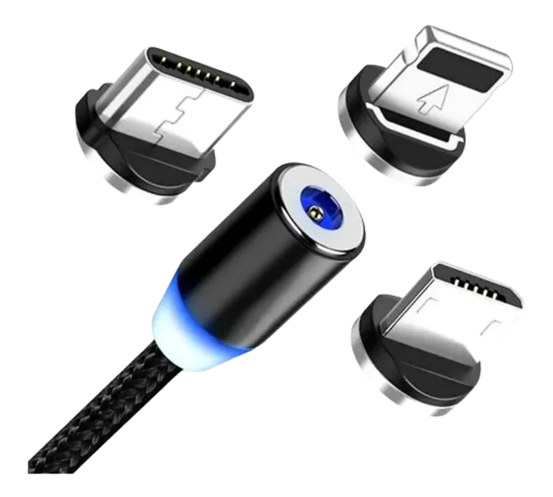 Cabo Magnético Usb Para Carregamento Rápido 3 Em 1