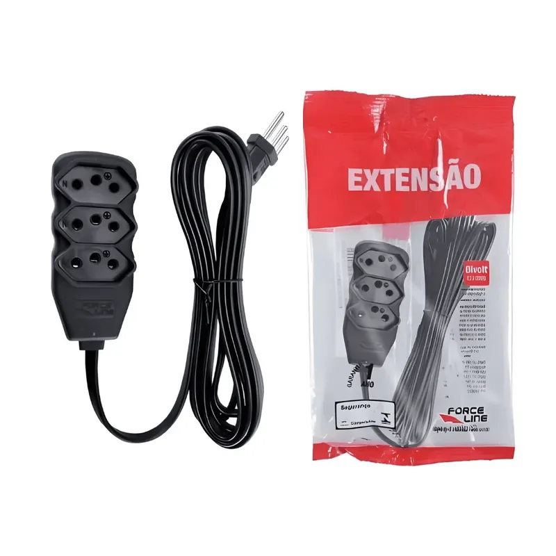 Extensão c/ 3 Tomadas 3m Forceline