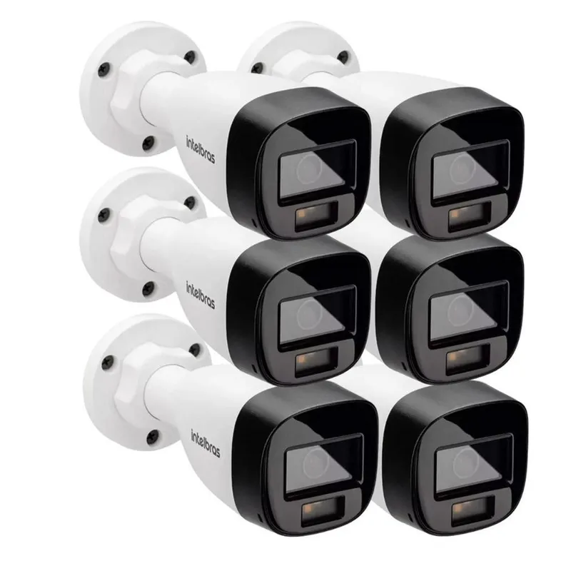 Kit Intelbras 6 Câmera Segurança Multi Hd Vhd 1120 B Full Color Imagem Colorida Noturna E Diurna