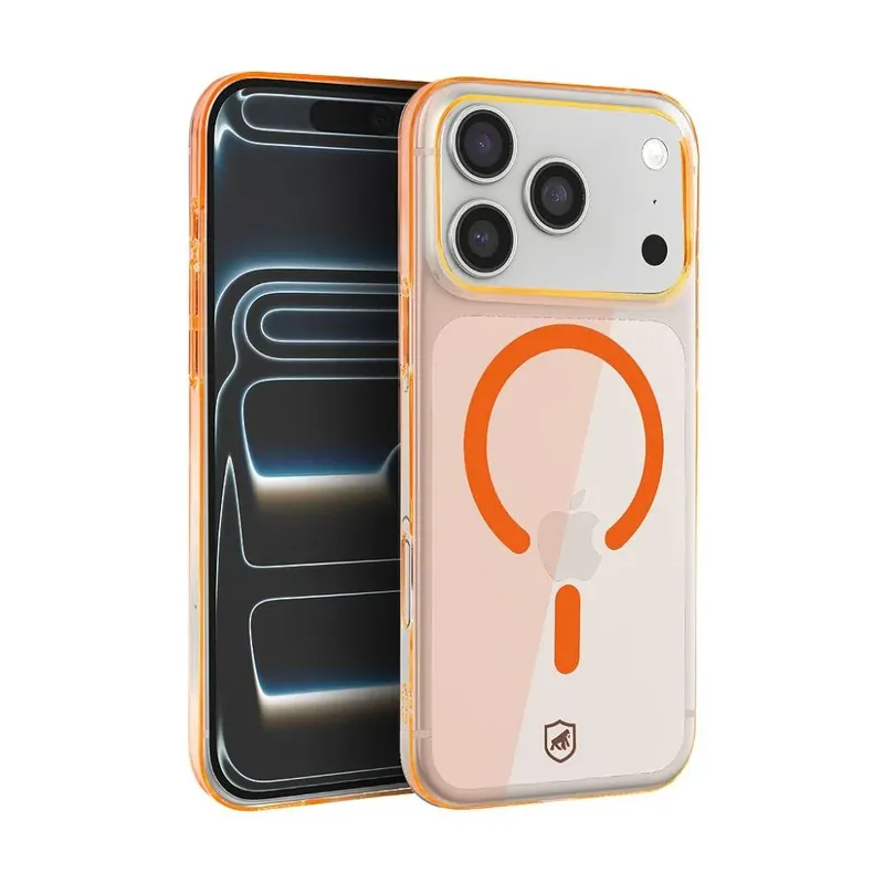 Capa Para Iphone 17 Pro - Crystal Slim Magsafe - Não Amarela - Laranja - Gshield