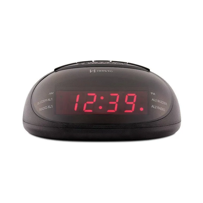 Rádio Relógio Herweg, Despertador, Preto - 8112