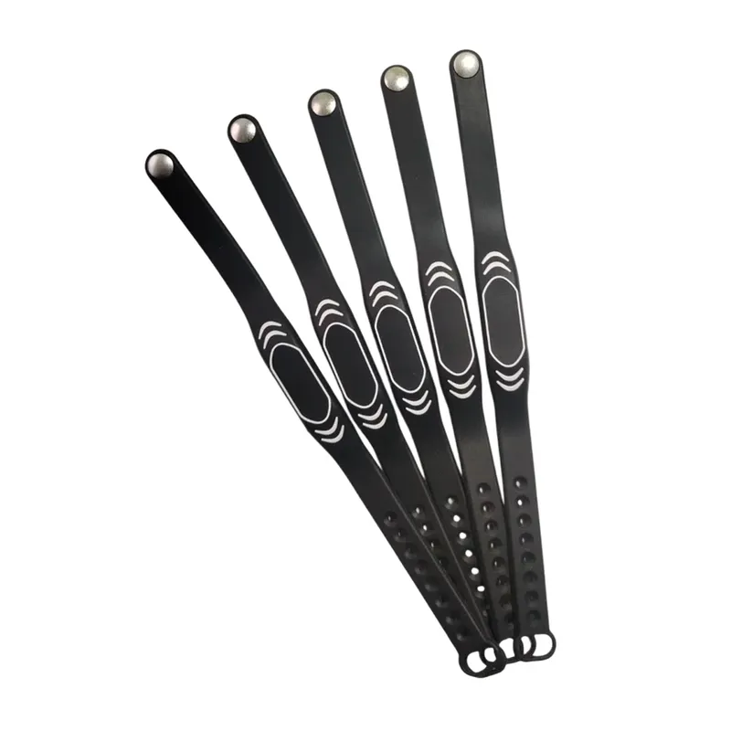 Pulseira Rfid 13,56 Mhz Silicone Slim Preto - 10 Unidades