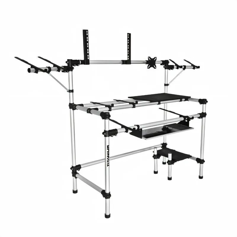 Suporte Titanium Racks Studio Rs150 Custom, Ideal Para Mixer, Controlador, Mesa De Som Com Suporte Notebook Rack Em Alumínio Fosco