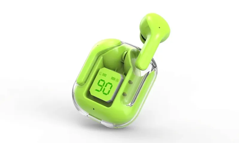 Fone Tws Bluetooth Com Estojo Transparente E Lcd