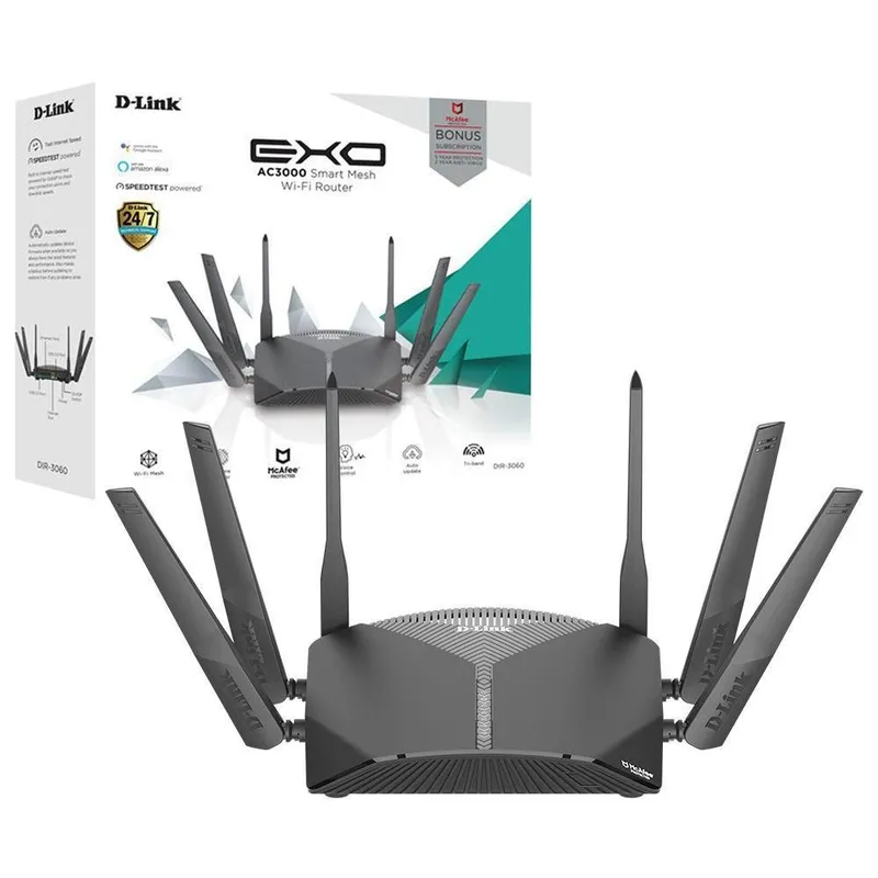 Roteador D-Link Wireless, AC3000 Mbps, 6 Antenas - DIR-3060