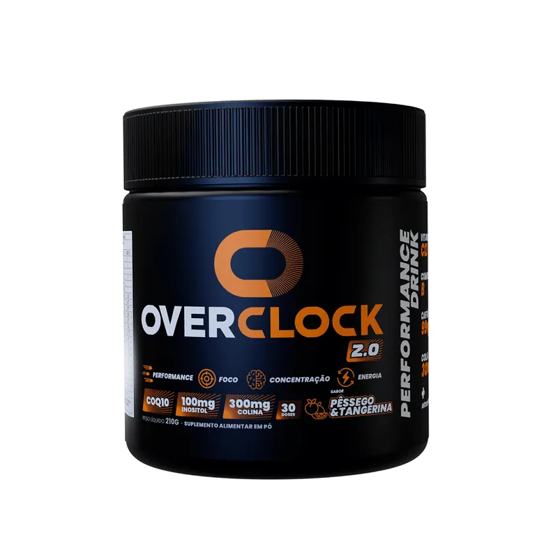 Bebida Gamer Overclock 2.0 Maior Performance Mental - Pêssego Com Tangerina