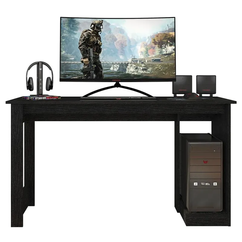 Mesa Gamer para Computador Caemmun, 136 Cm, Até 25kg, Preta