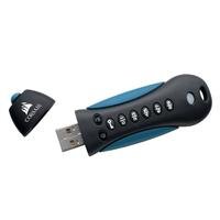 Pen Drive 128GB Corsair Padlock 3, USB 3.0, com Criptografia, Resistente à Água e Choque, Azul e Preto - CMFPLA3B-128GB