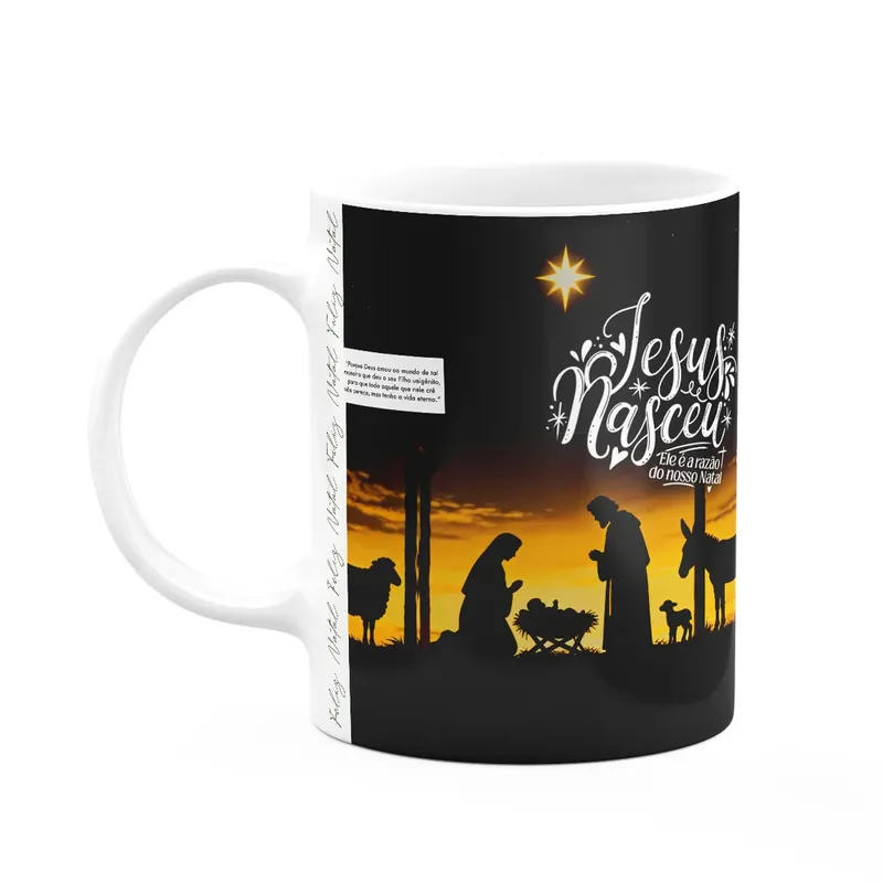 Caneca Natal Abençoado - Jesus Nasceu - Isaias 9:6