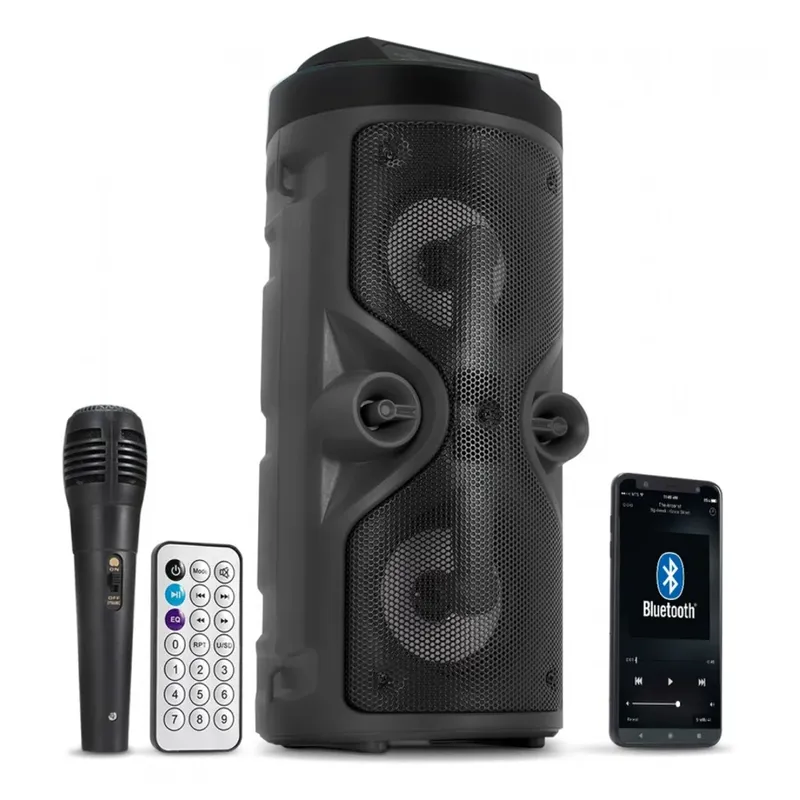 Caixa De Som Bluetooth Grande Com Botão De Super Bass Potente Estilo LED - ATURN SHOP.