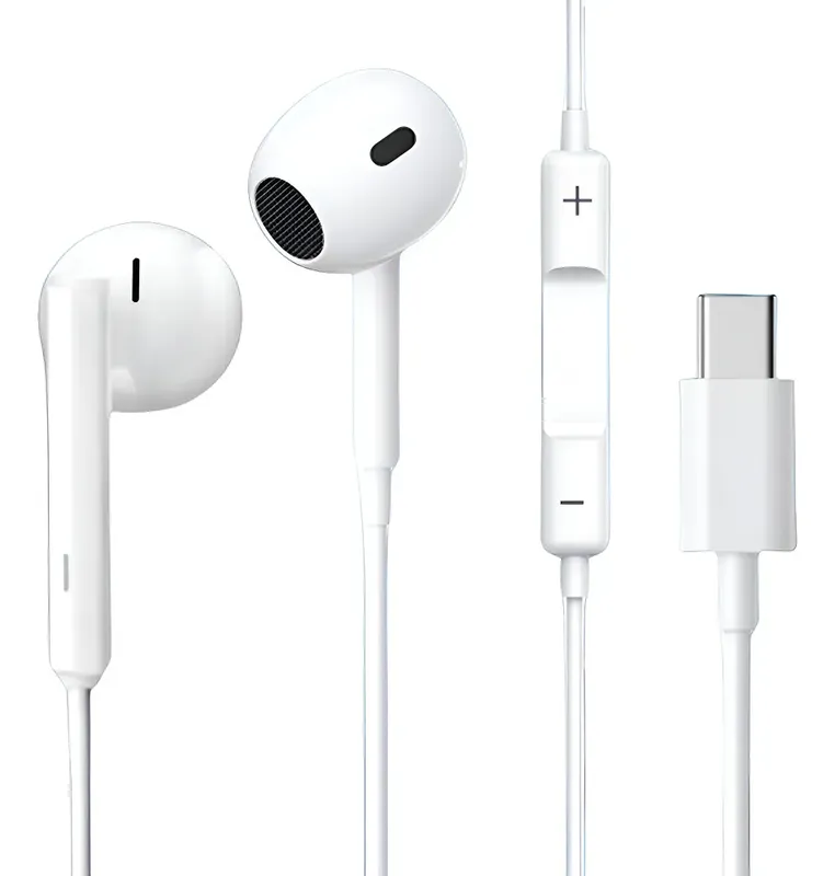 Fone De Ouvido Usb-c Para Iphone 15, 16, Samsung E Xiaomi Branco