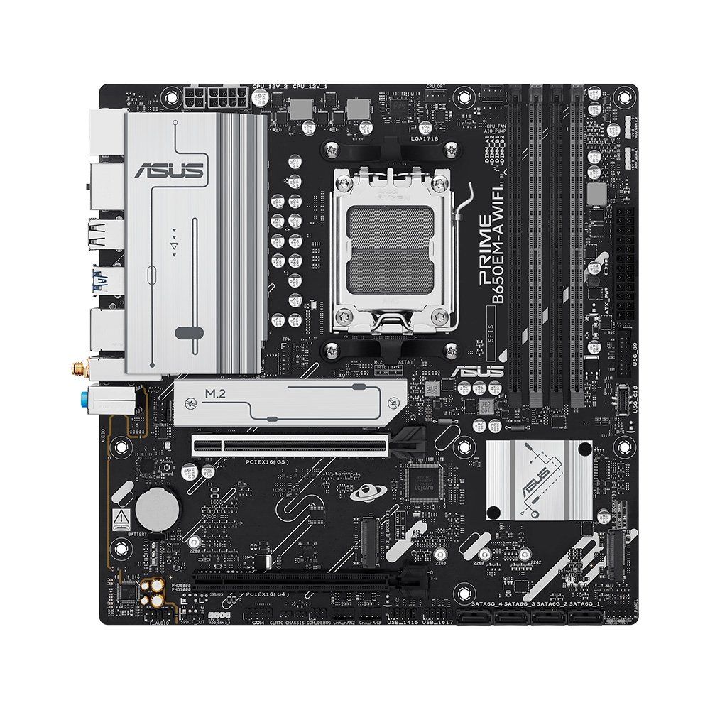 Placa Mãe ASUS B650EM-A WIFI, AMD AM5, mATX, DDR5