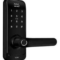 Fechadura Eletrônica Papaiz Sl205, Com Biometria, Senha Cartão E Chave, Preto