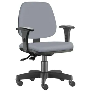 Cadeira Giratória Job L02 Diretor Executiva, Couro Sintético, Cinza - Lyam Decor