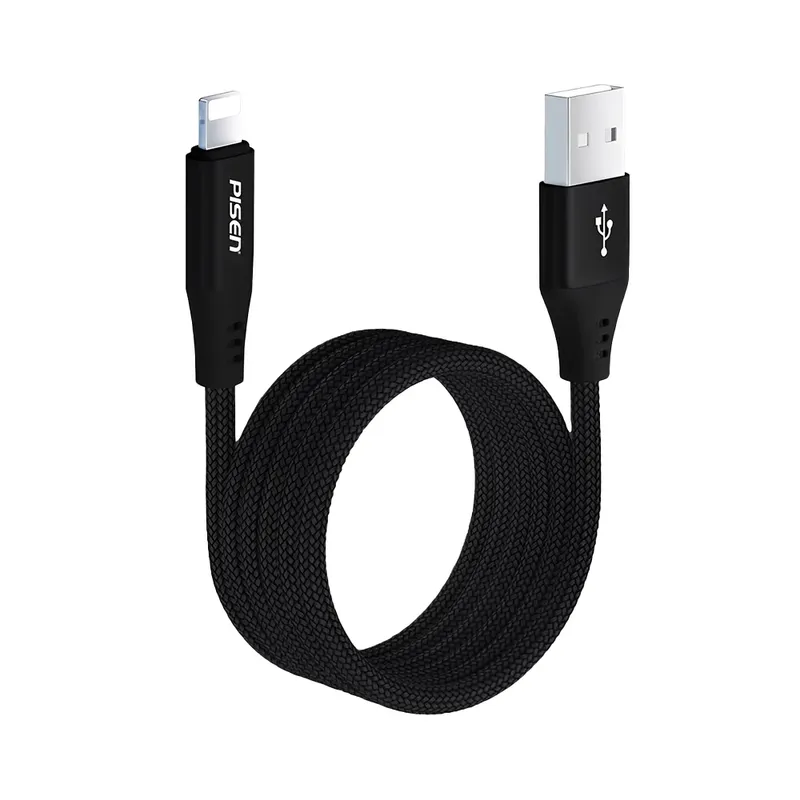 Cabo Usb/lightning 12w Pisen Carregamento Dados 1m Preto